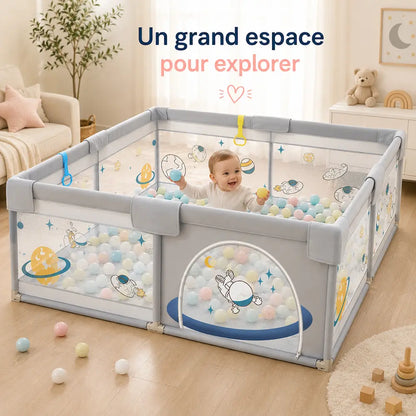 Parc bébé XXL 180×200 cm - Grand espace | Évolia
