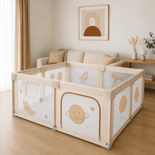 Parc bébé pliable 130×130 cm - Avec tapis | Léapark