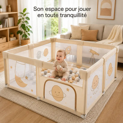 Parc bébé pliable 130×130 cm - Avec tapis | Léapark