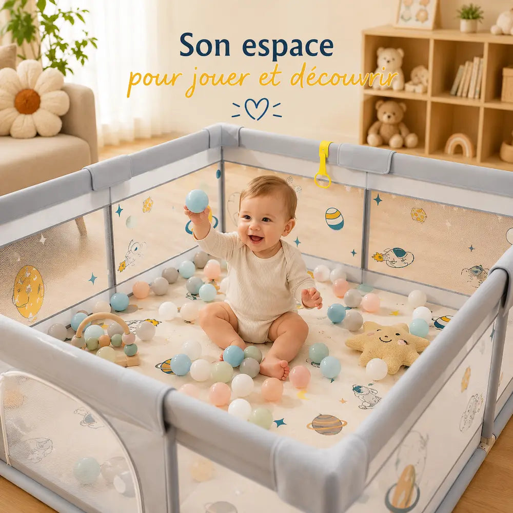 Parc bébé 120×120 cm - Espace sécurisé | Léana