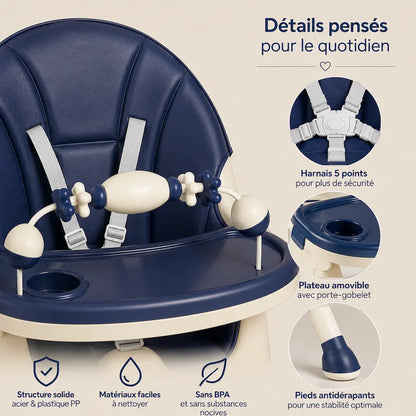 Chaise haute bébé 3 en 1 - Évolutive | Élyna