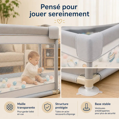 Parc bébé 120×120 cm - Espace sécurisé | Léana
