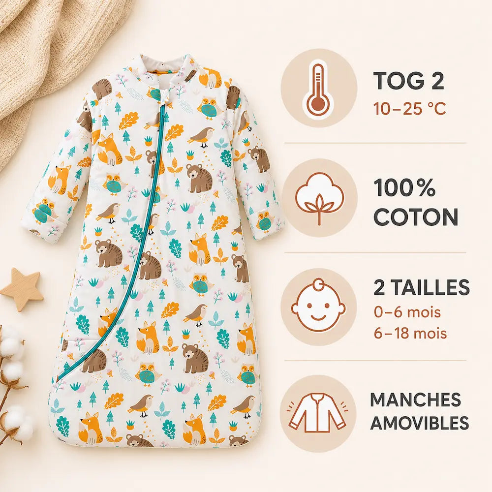 Gigoteuse Bébé TOG 2 - Manches Amovibles | Coconéa