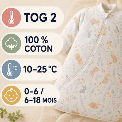Gigoteuse Bébé TOG 2 Lapin - Douceur | DouxRêve
