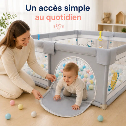 Parc bébé XXL 180×200 cm - Grand espace | Évolia