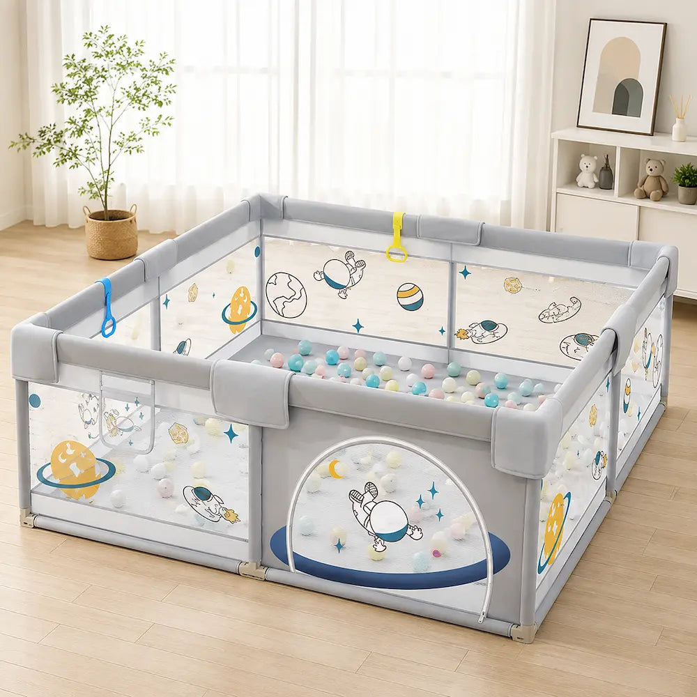 Parc bébé XXL 180×200 cm - Grand espace | Évolia